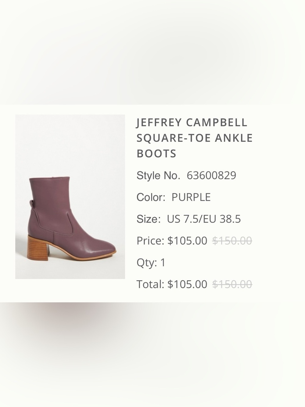Jeffrey Campbell Square-Toe Purple Ankle Boots | Size 7.5 | Anthropologie